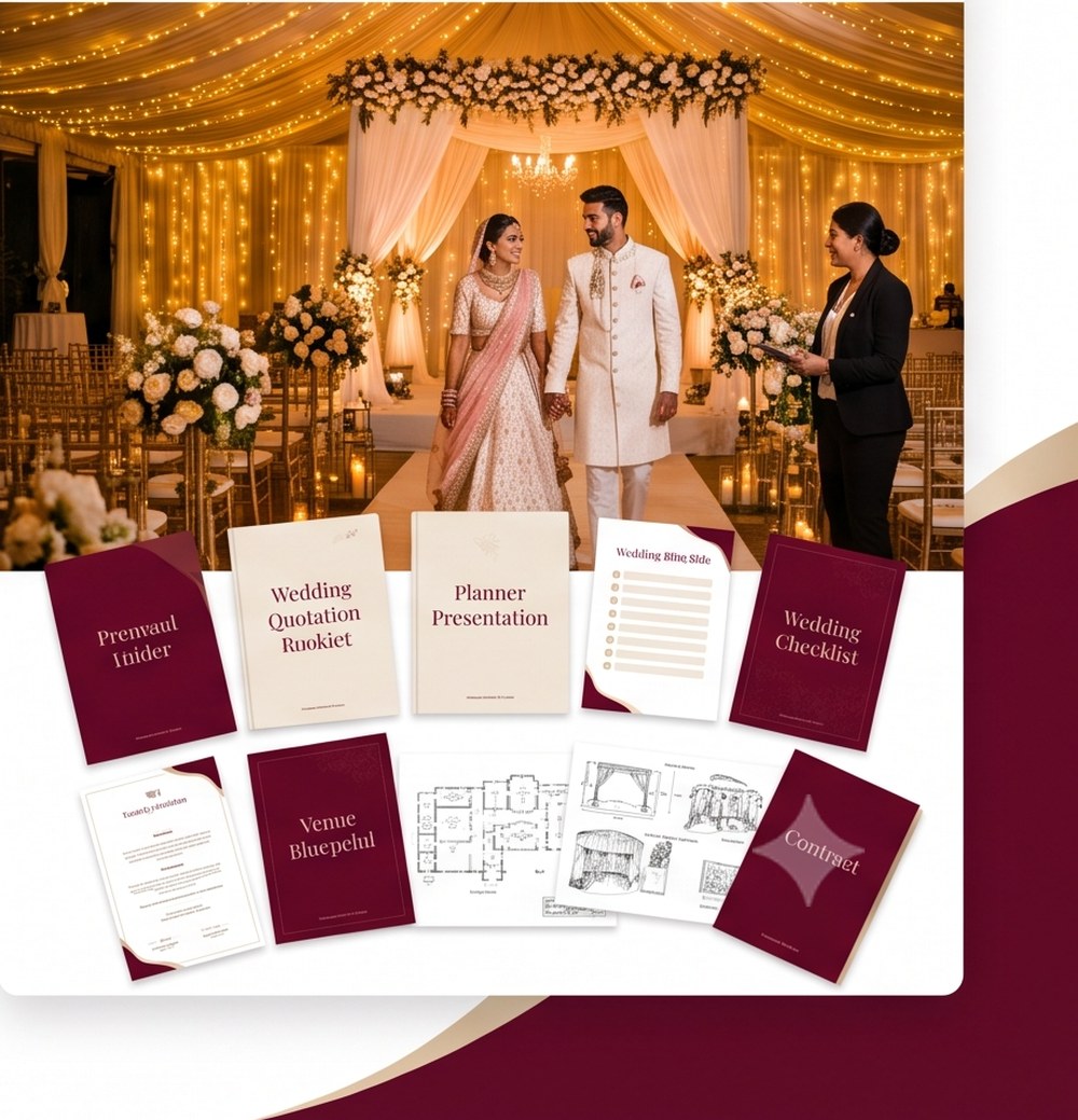Couple meeting their chosen wedding planner with confidence